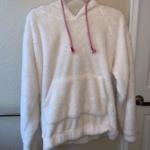 NEW Zaful Fuzzy White Hoodie